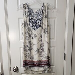 En Creme Sleeveless Boho Dress Large